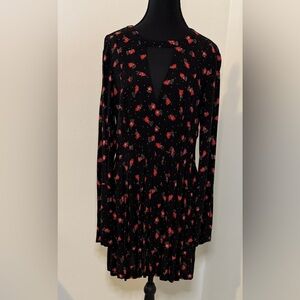 Free People Black and Red Floral Dress‎